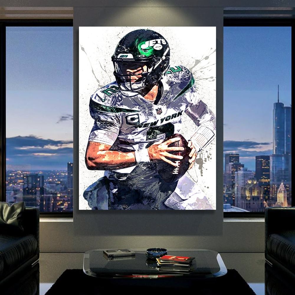 Zach Wilson Poster New York Jets Canvas Wrap Man Cave Game 2