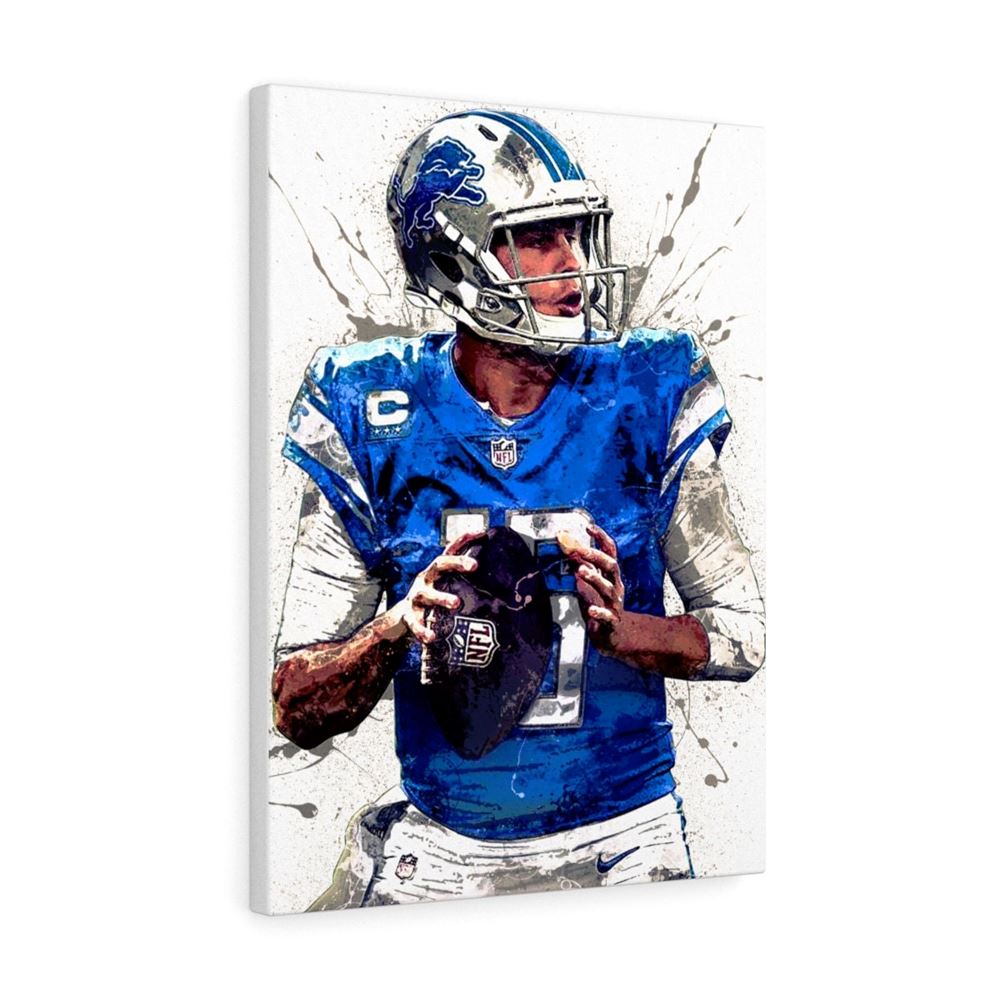 Jared Goff Poster Detroit Lions Canvas Wrap Man Cave Bar 2