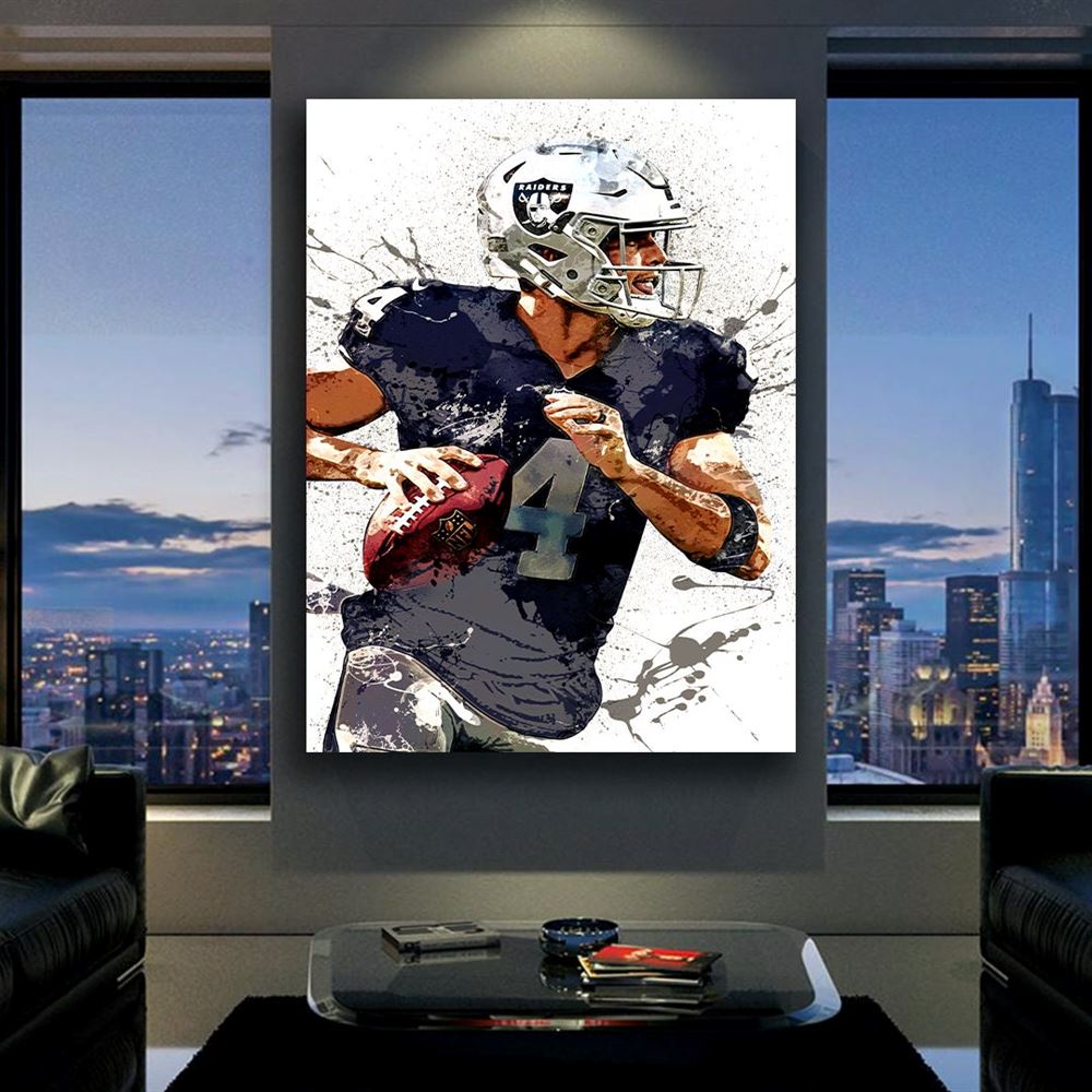 Derek Carr Poster Las Vegas Raiders Canvas Wrap Kids Room 2