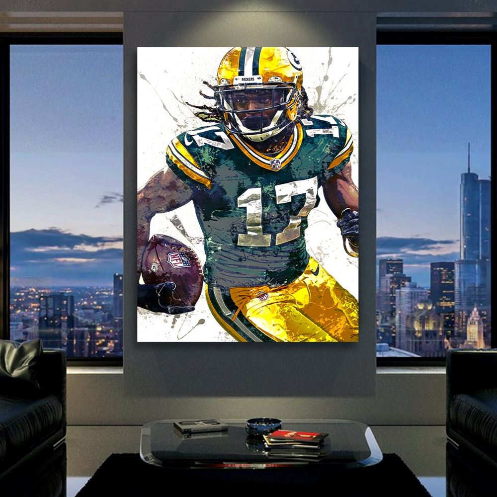 Davante Adams Poster Green Bay Packers Canvas Wrap Man 2