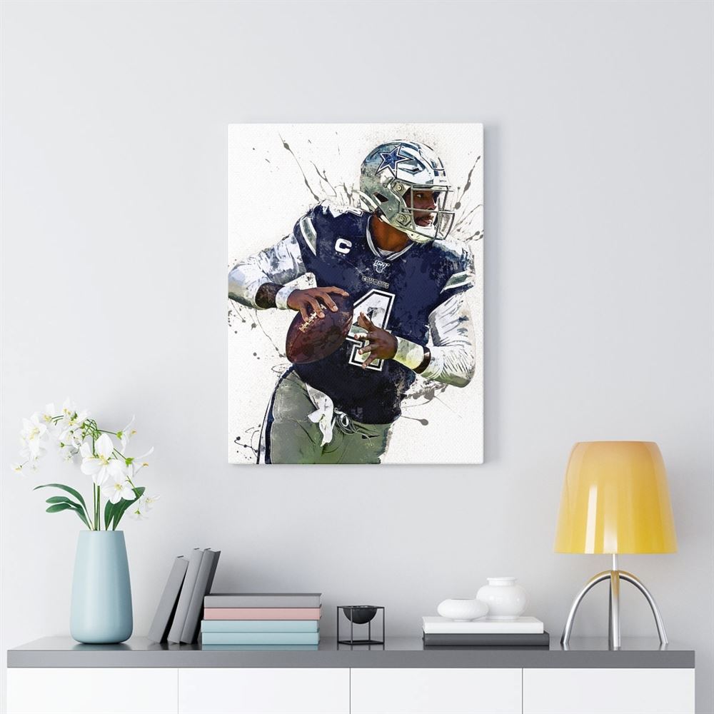 Dak Prescott Poster Dallas Cowboys Canvas Wrap Man Cave 2