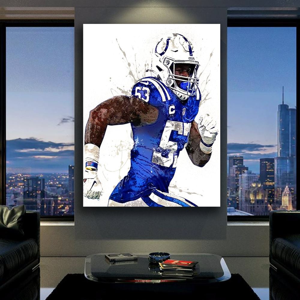 Darius Leonard Poster Indianapolis Colts Canvas Wrap Man 2