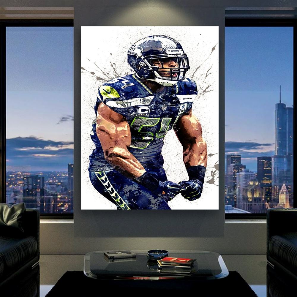 Bobby Wagner Poster Seattle Seahawks Canvas Wrap Man Cave 2