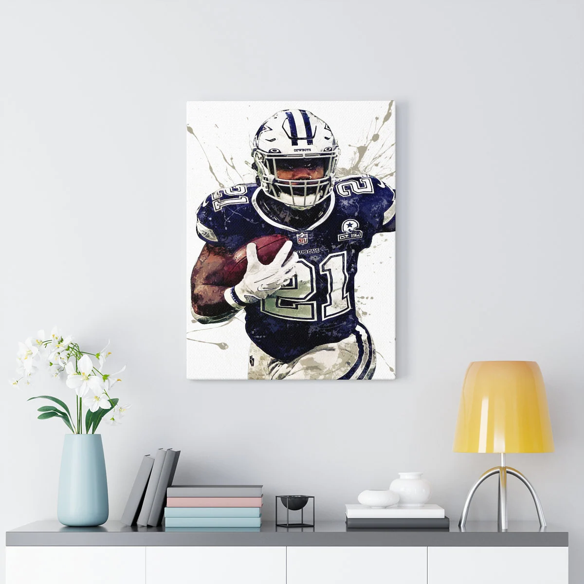 Ezekiel Elliott Poster Dallas Cowboys Canvas Wrap Man Cave 2