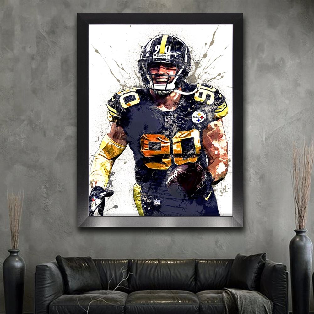 Tj Watt Poster Pittsburgh Steelers Canvas Wrap Man Cave 2