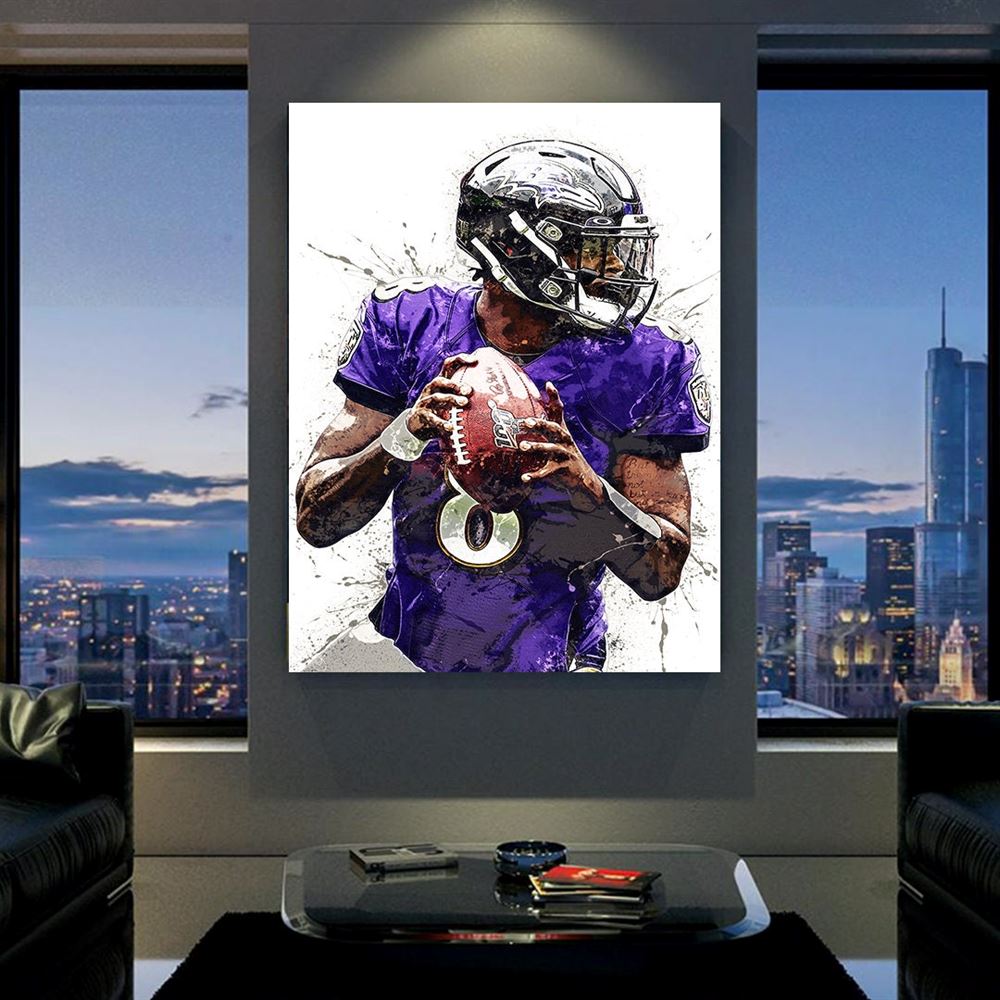 Lamar Jackson Baltimore Ravens Poster Print Gallery Canvas 2