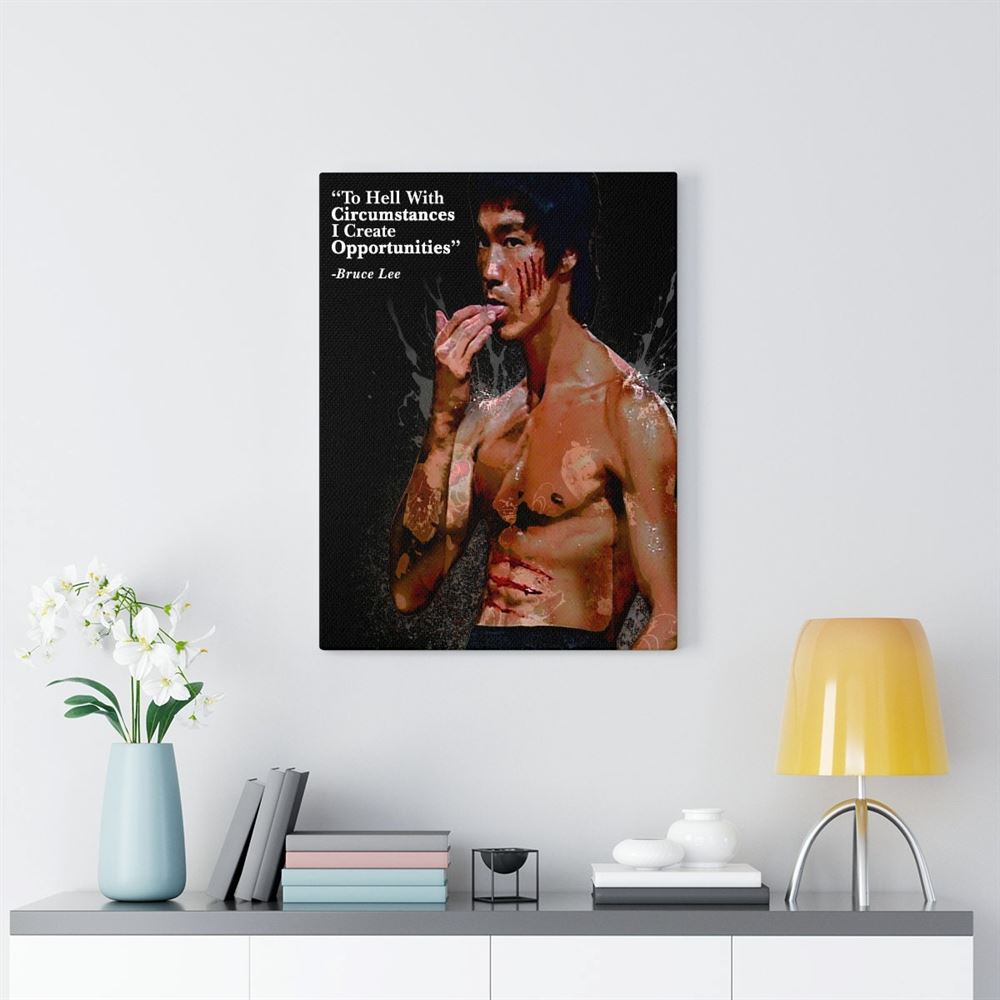 Bruce Lee Poster Motivational Quote Canvas Wrap Man Cave 2