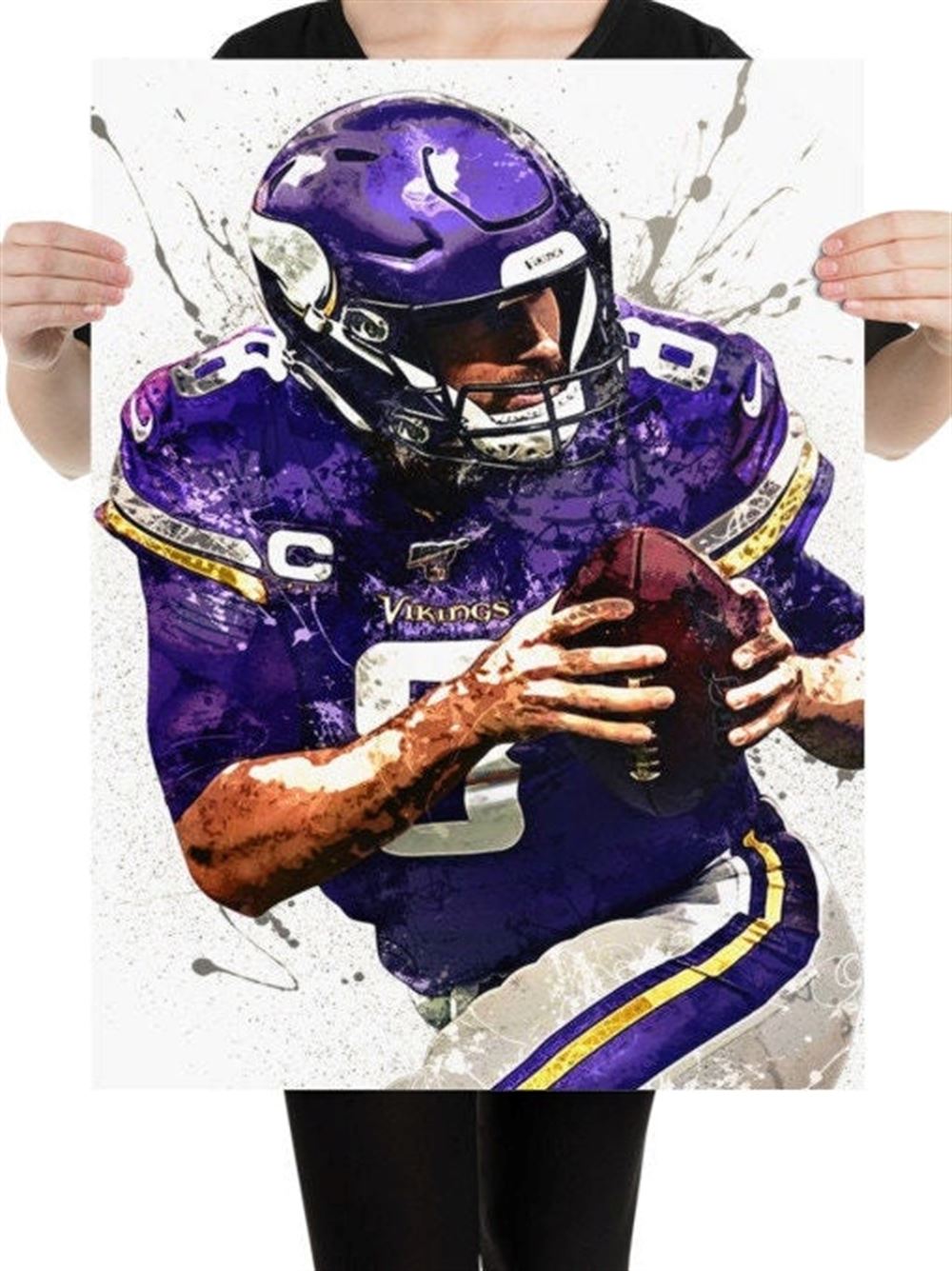 Kirk Cousins Poster Minnesota Vikings Canvas Wrap Man 2