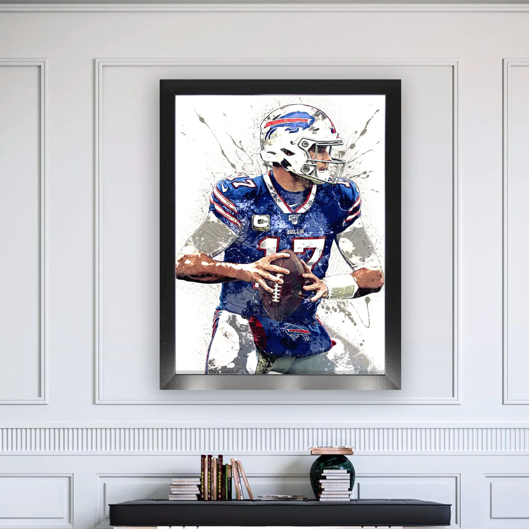 Josh Allen Poster Buffalo Bills Canvas Wrap Man Cave Bar 2