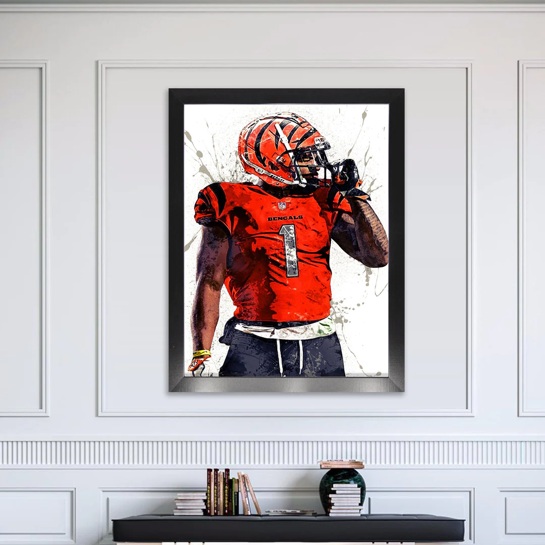 Jamarr Chase Poster Cincinnati Bengals Canvas Wrap 2