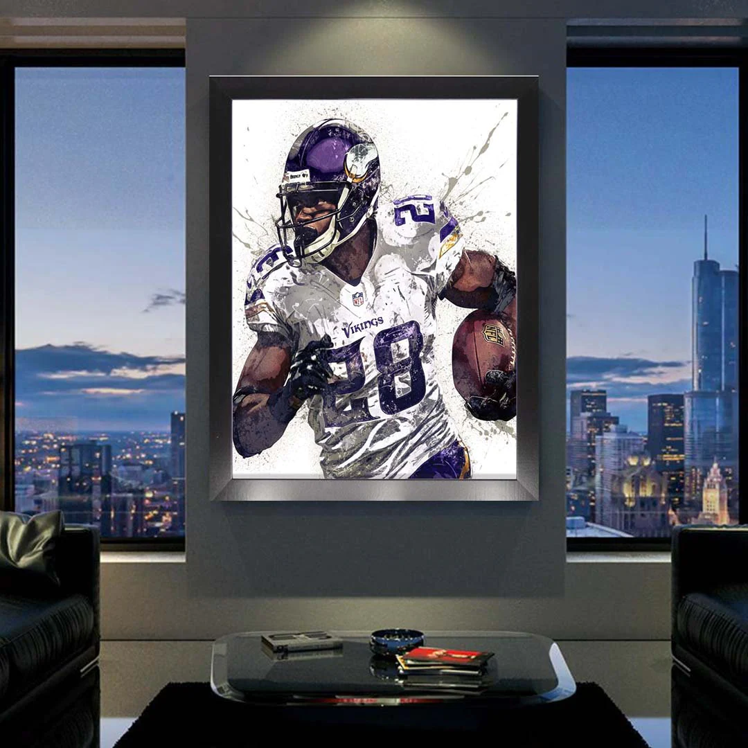 Adrian Peterson Poster Minnesota Vikings Canvas Wrap Man 2