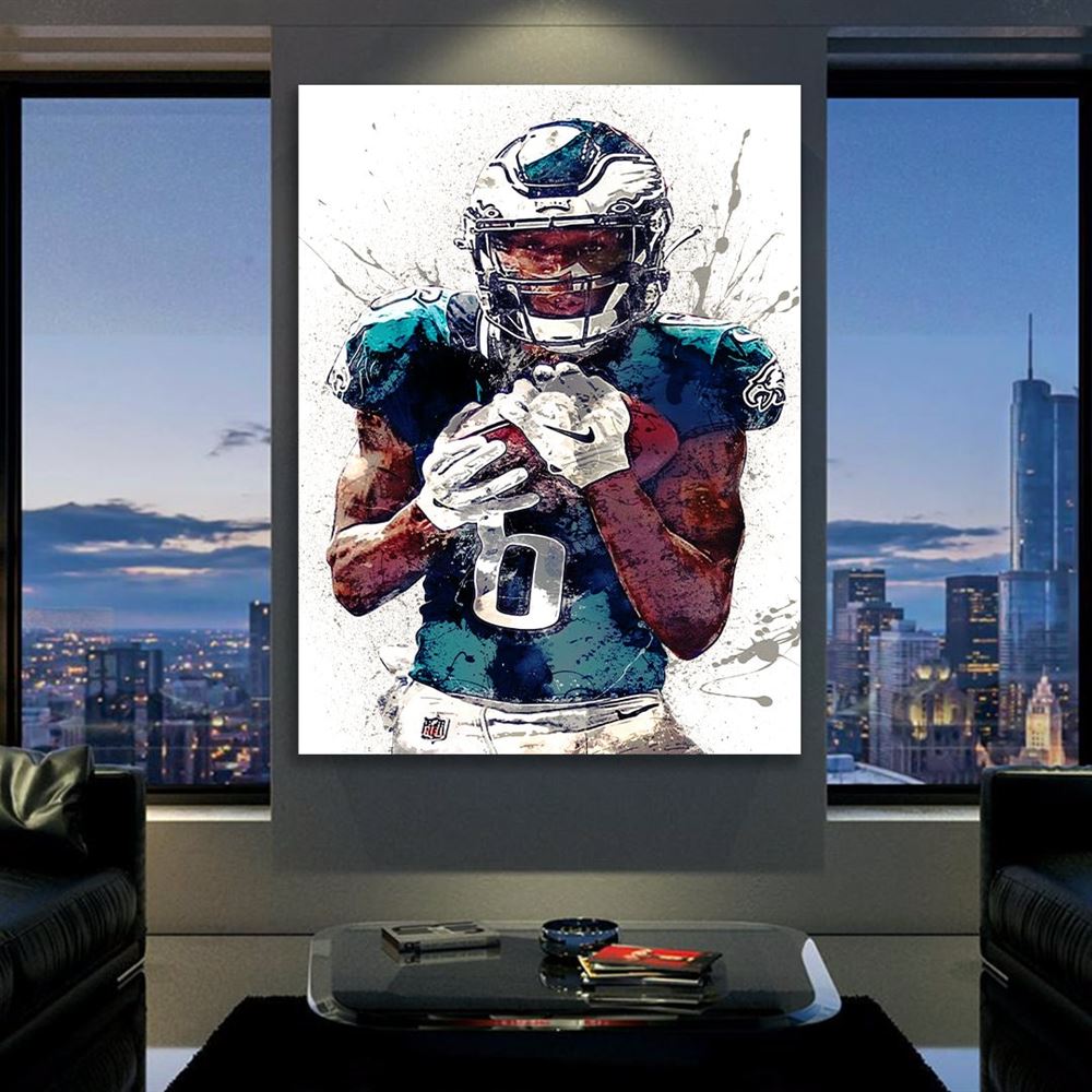 Devonta Smith Poster Philadelphia Eagles Canvas Wrap Man 2