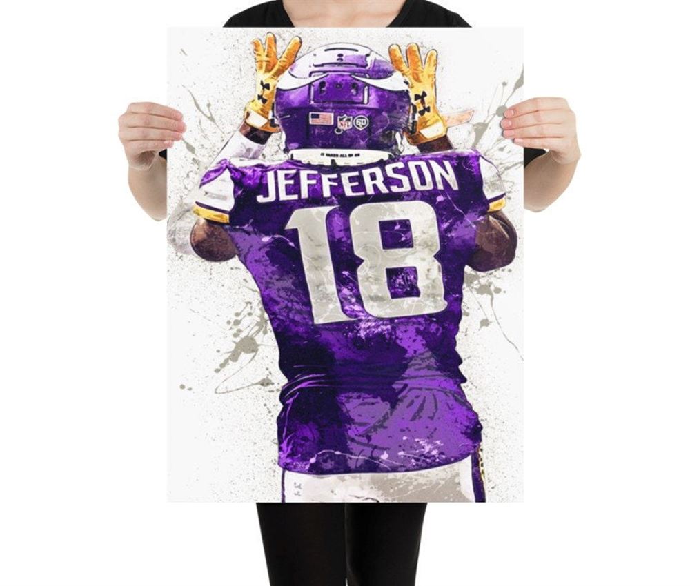 Justin Jefferson Poster Minnesota Vikings Canvas Wrap Man 2