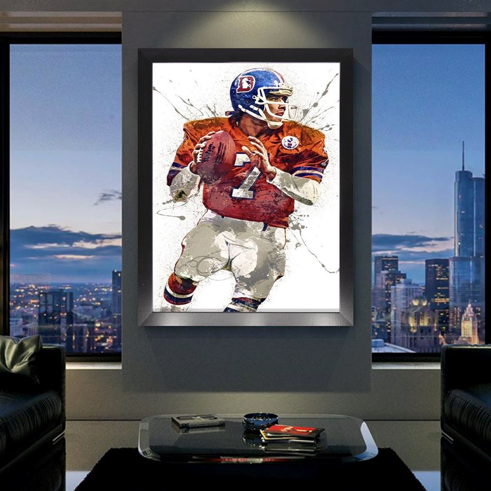 John Elway Poster Denver Broncos Canvas Wrap Kids Room Man 2