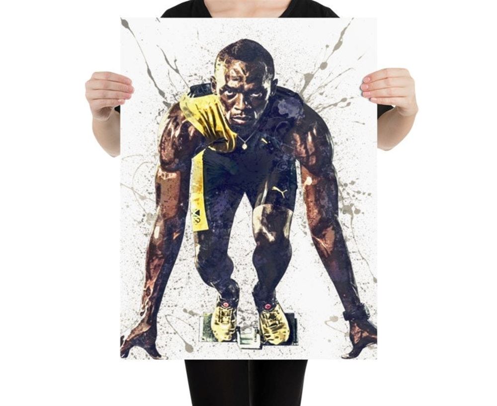 Usain Bolt Poster Canvas Wrap Fine Art Quality Man Cave 2