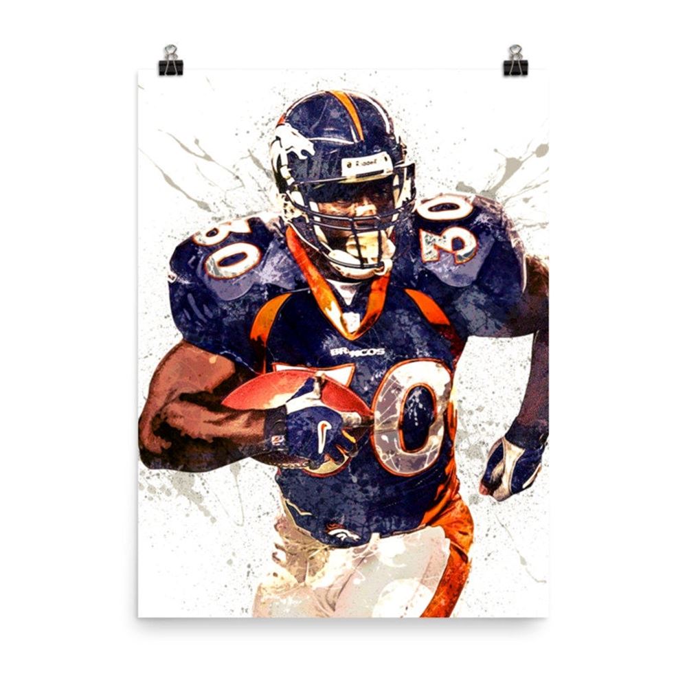 Terrell Davis Poster Denver Broncos Canvas Wrap Kids Room 2