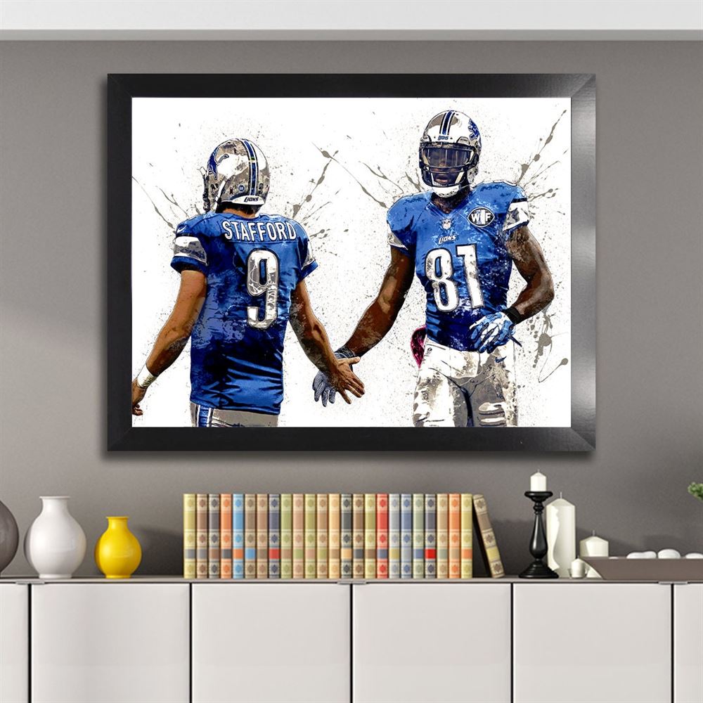 Matthew Stafford Calvin Johnson Poster Detroit Lions 2