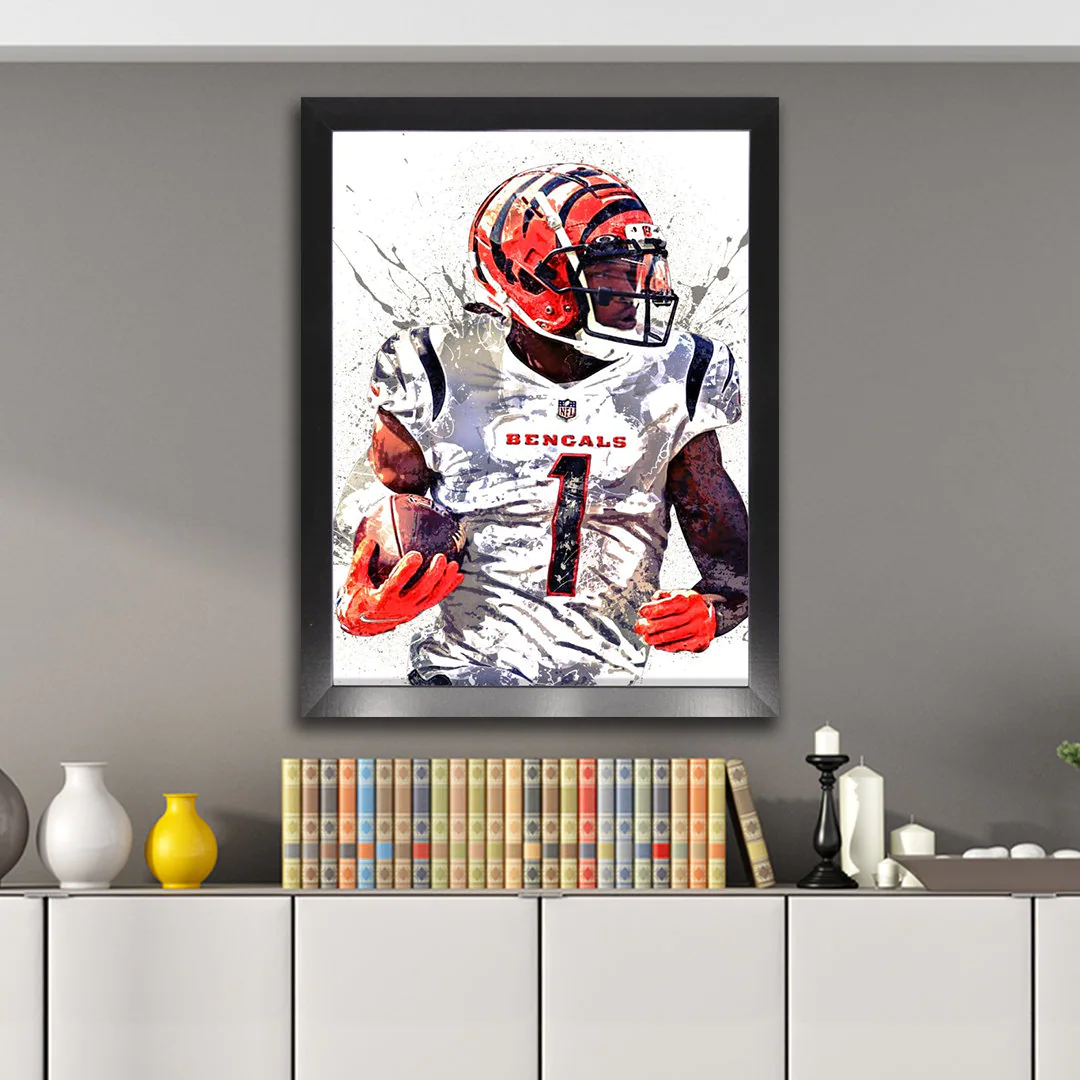 Jamarr Chase Poster Cincinnati Bengals Canvas Wrap 2