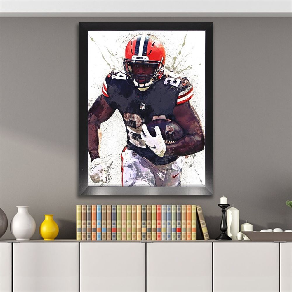 Nick Chubb Poster Cleveland Browns Canvas Wrap Man Cave 2