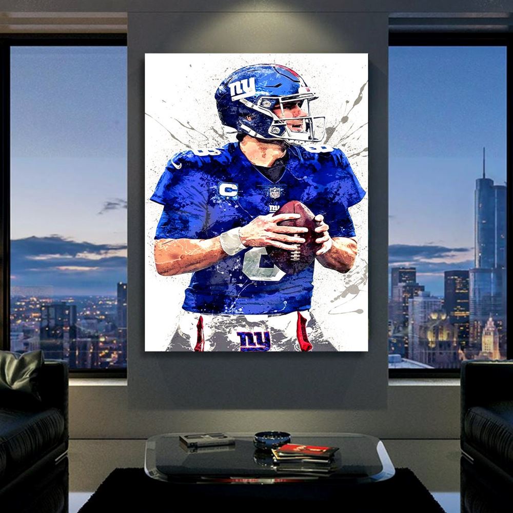 Daniel Jones Poster New York Giants Canvas Wrap Man Cave 2