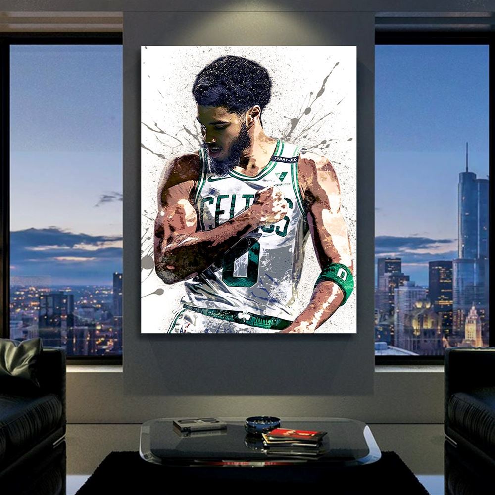 Jayson Tatum Poster Boston Celtics Canvas Wrap Kids Room 2