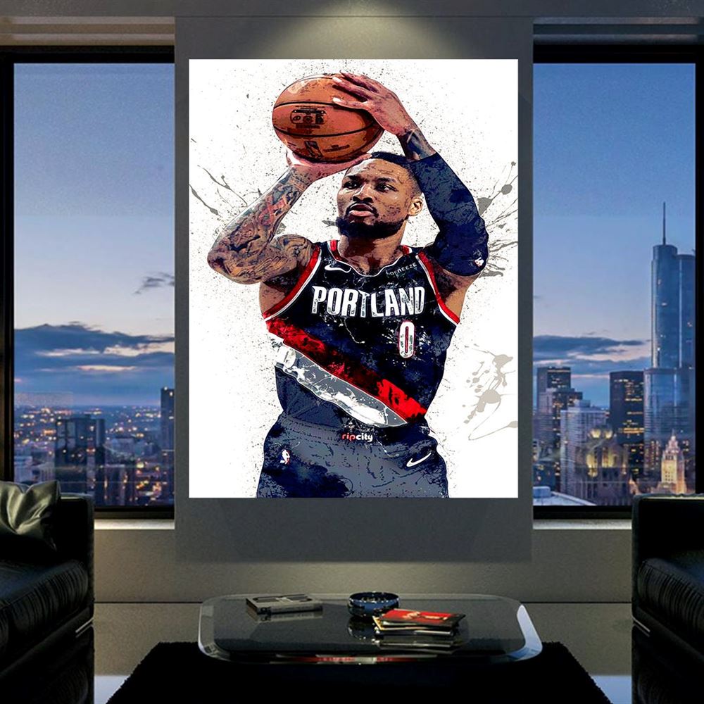 Damian Lillard Poster Portland Trail Blazers Canvas Wrap 2