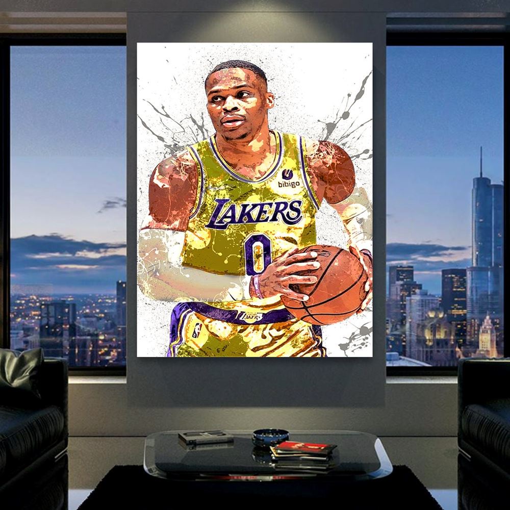 Russell Westbrook Poster Los Angeles Lakers Canvas Wrap 2