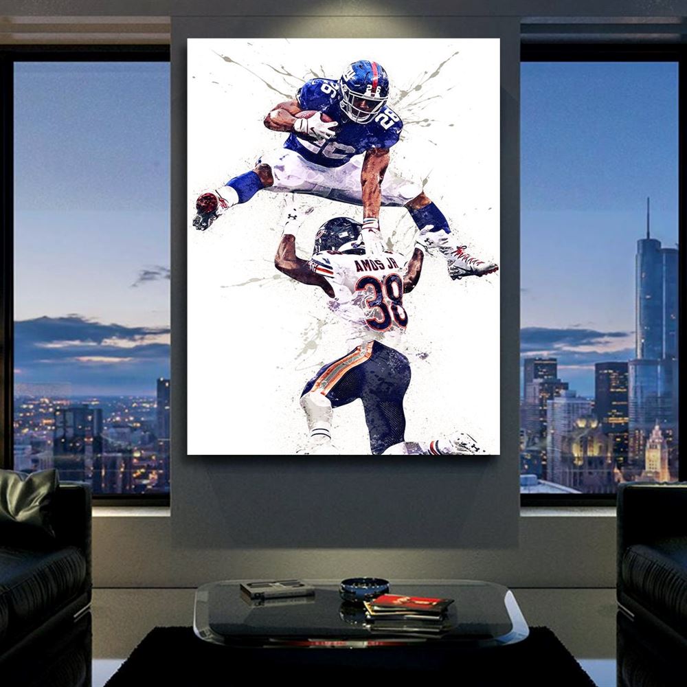 Saquon Barkley Adrian Amos Jr Poster New York Giants Canvas 2