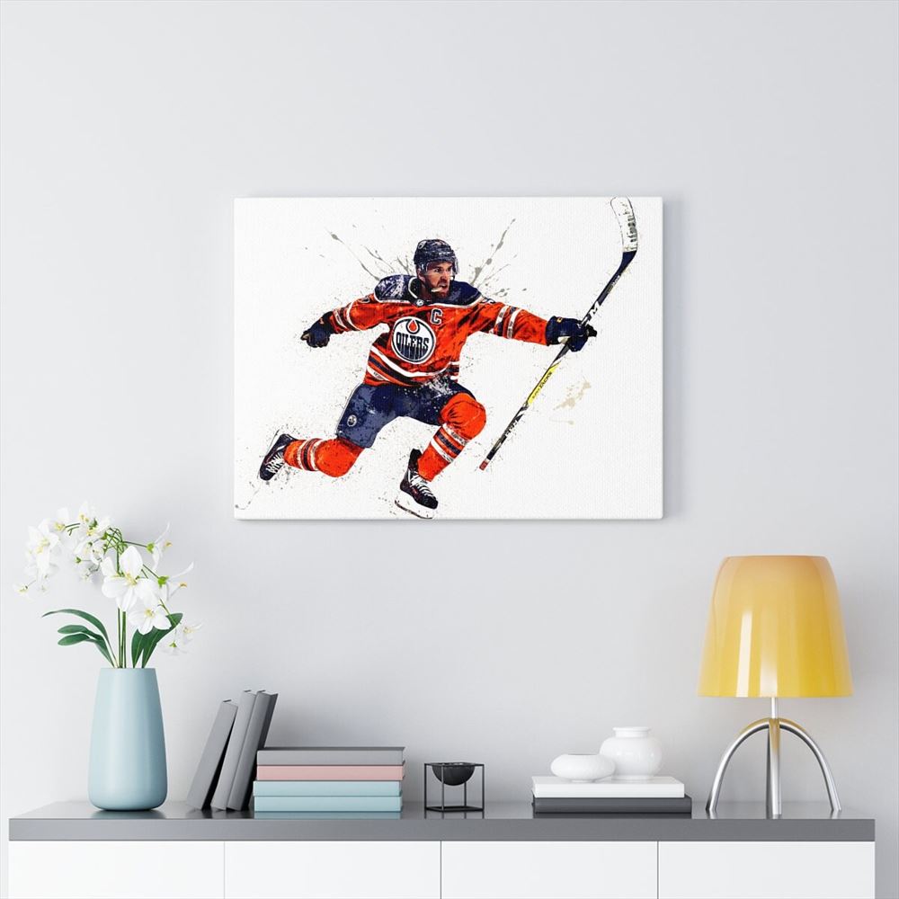 Connor Mcdavid Poster Edmonton Oilers Canvas Wrap Kids 2