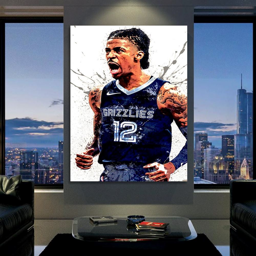 Ja Morant Poster Memphis Grizzlies Canvas Wrap Kids Room 2