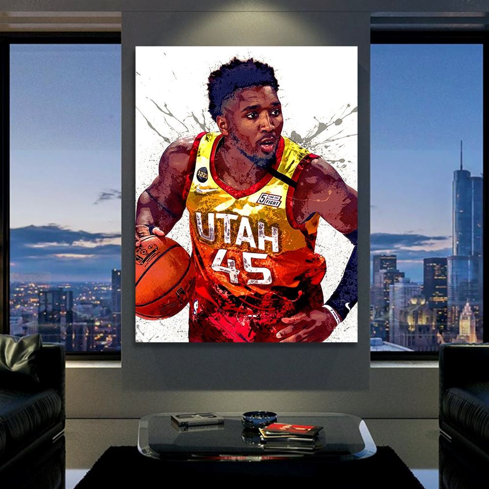 Donovan Mitchell Poster Utah Jazz Canvas Wrap Kids Room 2