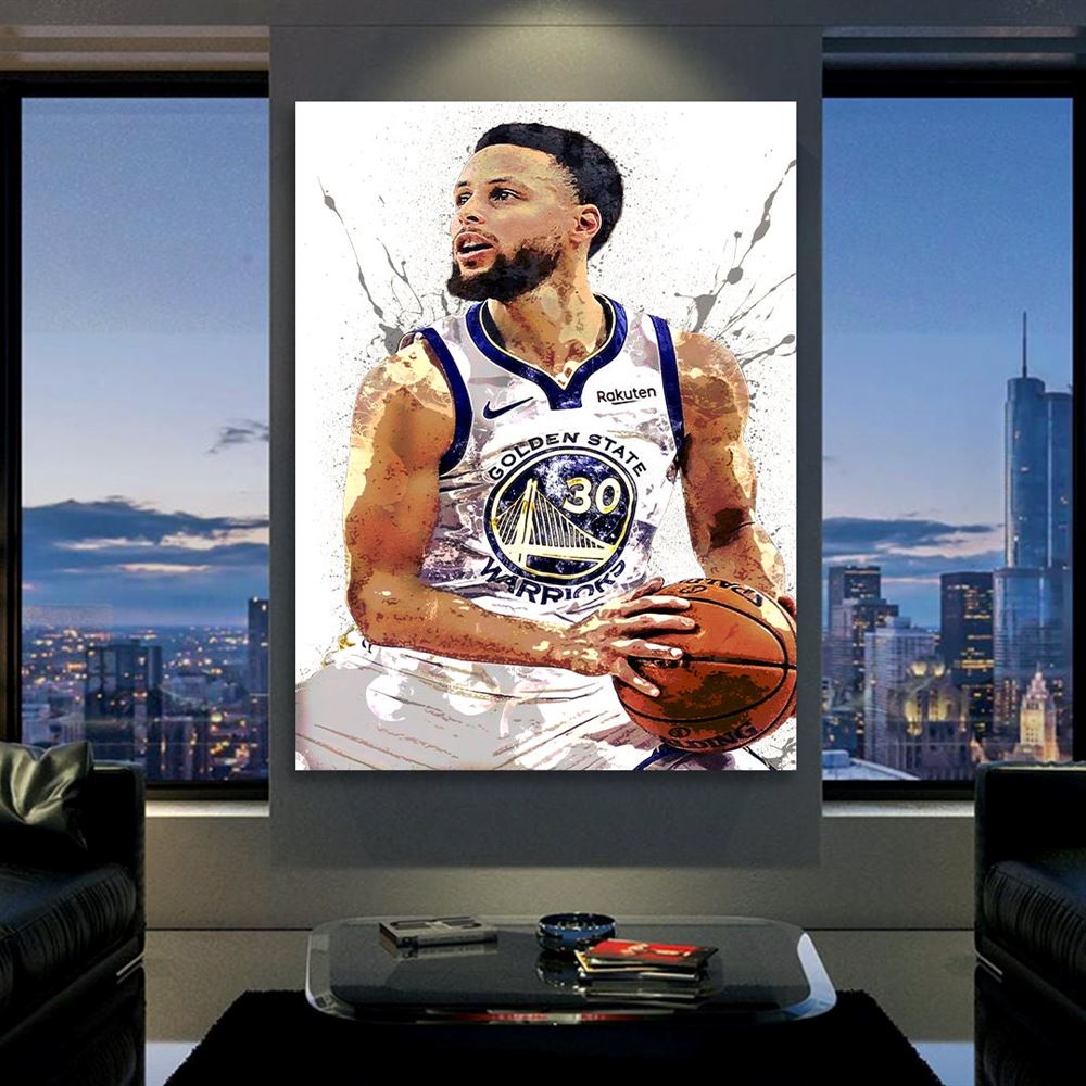 Steph Curry Poster Golden State Warriors Canvas Wrap Kids 2