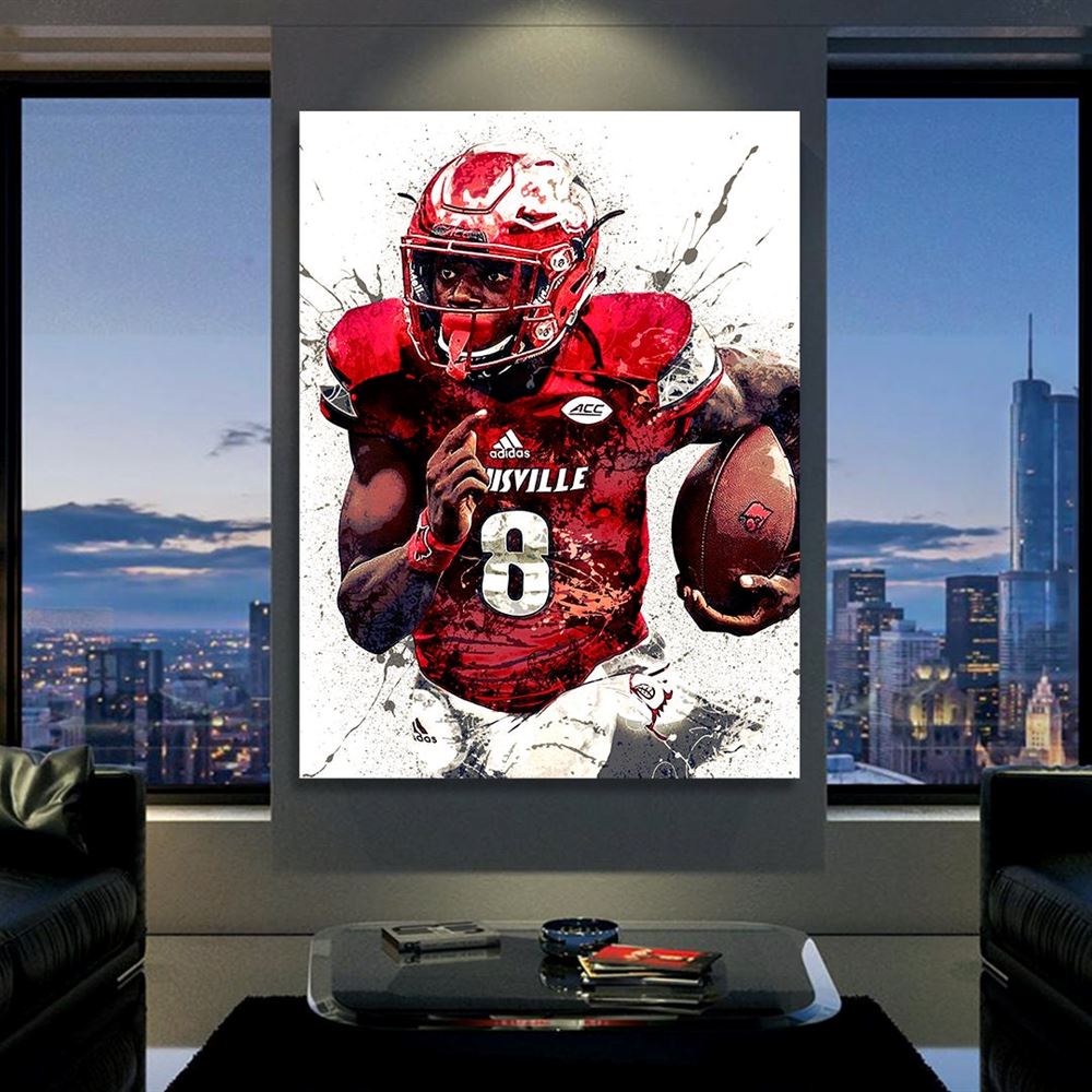 Lamar Jackson Poster Louisville Cardinals Retired Jersey 2