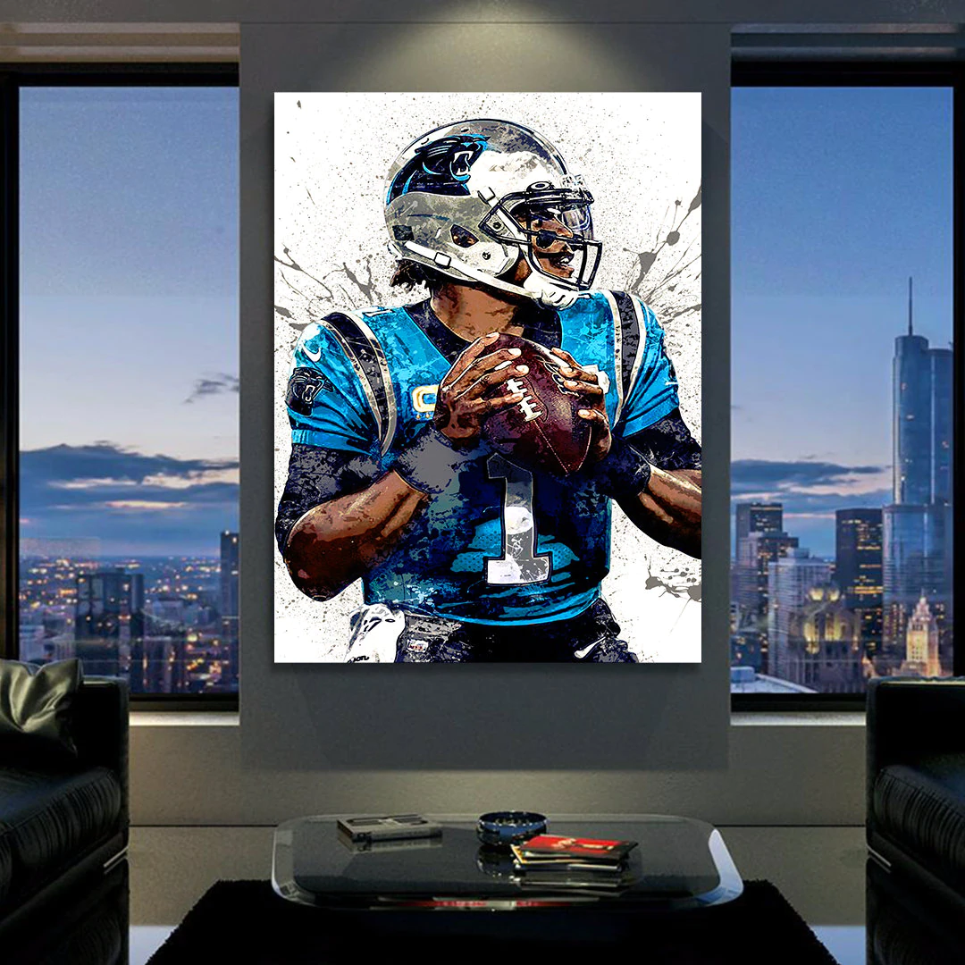 Cam Newton Poster Carolina Panthers Canvas Wrap Man Cave 2