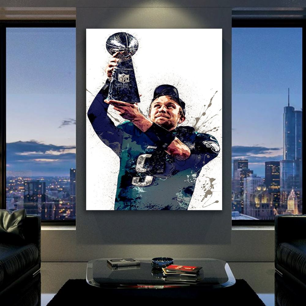 Nick Foles Poster Philadelphia Eagles Trophy Canvas Wrap 2