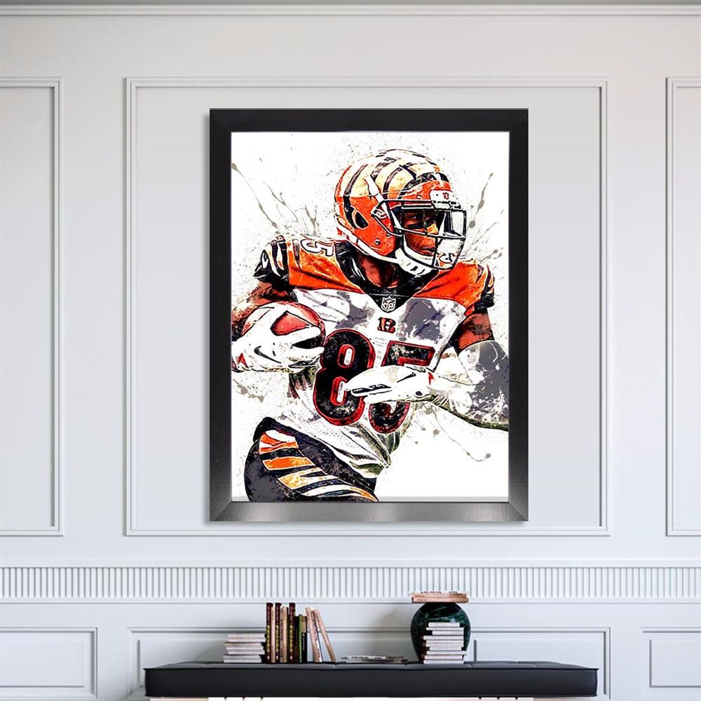 Tee Higgins Poster Cincinnati Bengals Canvas Wrap Man 2