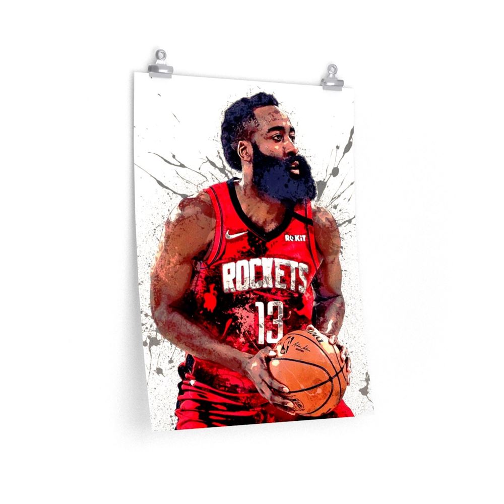 James Harden Poster Houston Rockets Canvas Wrap Kids Room 2