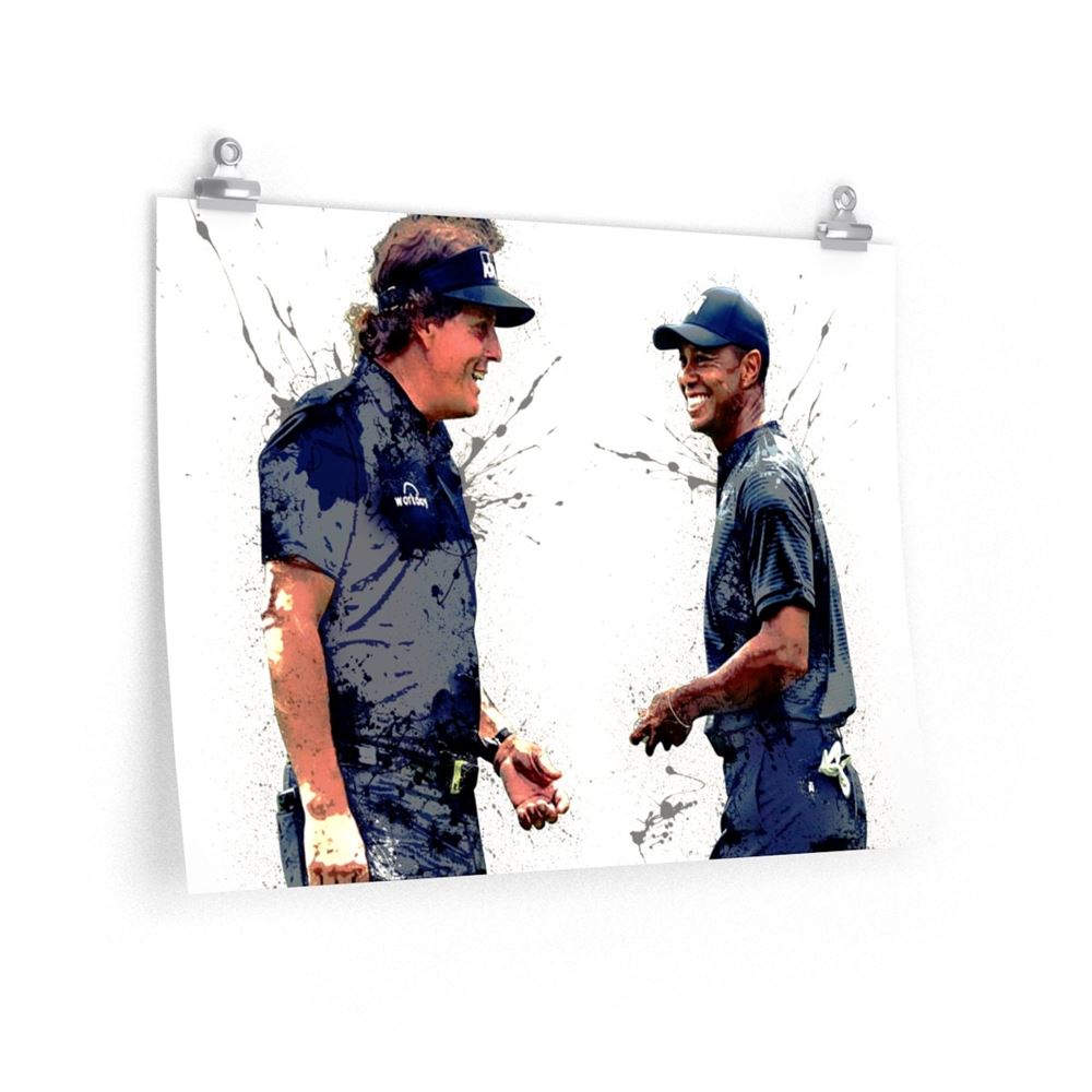 Phil Mickelson Tiger Woods Poster Gallery Canvas Wrap Game 2