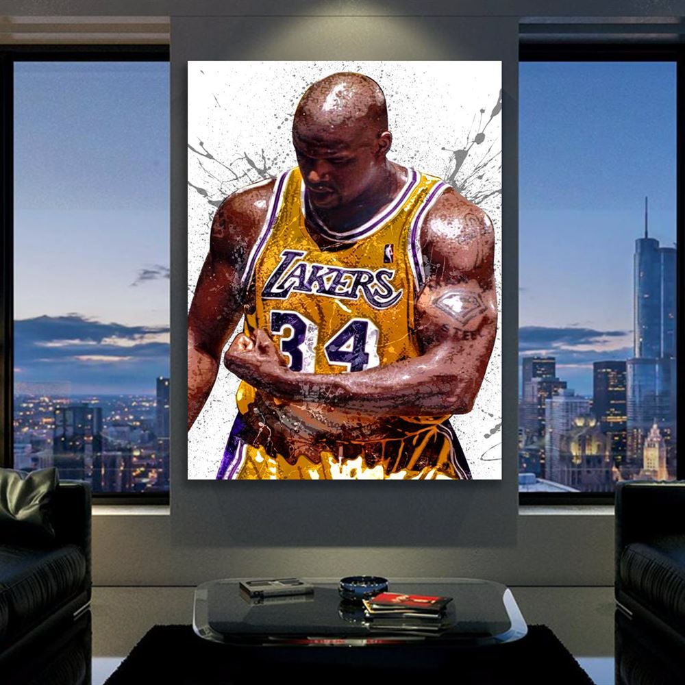 Shaquille Oneal Poster Los Angeles Lakers Canvas Wrap 2