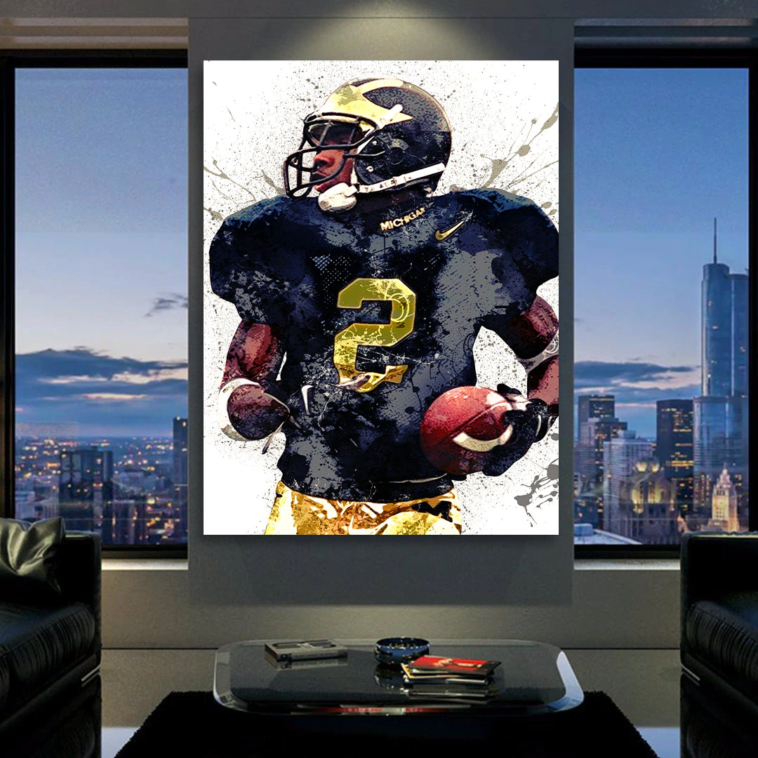 Charles Woodson Poster Michigan Wolverines Canvas Wrap Kids 2