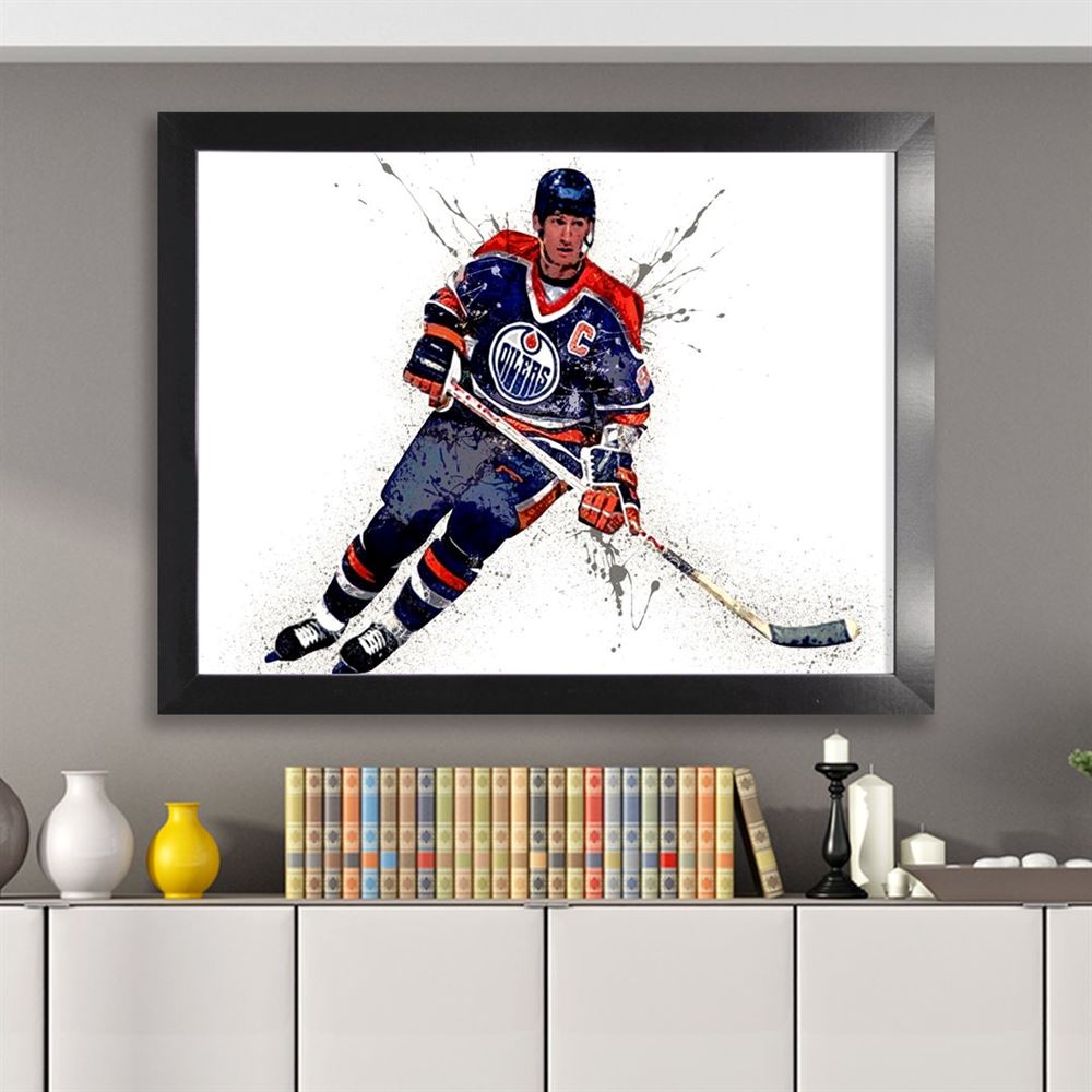 Wayne Gretzky Poster Edmonton Oilers Canvas Wrap Kids Room 2