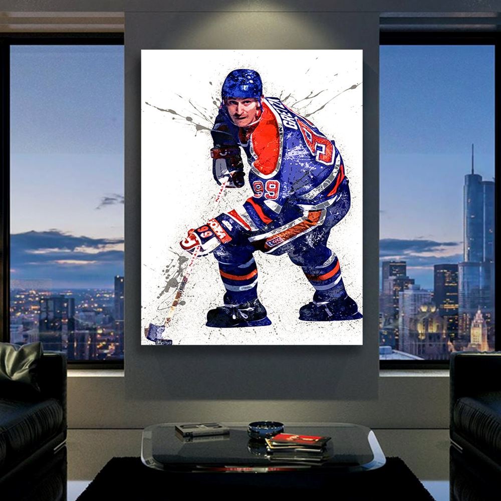 Wayne Gretzky Poster Edmonton Oilers Canvas Wrap Kids Room 2