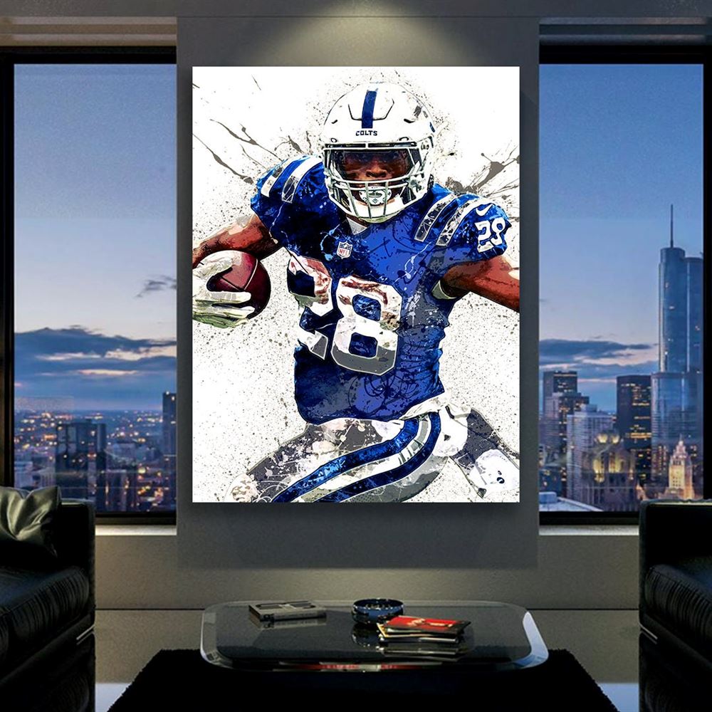 Jonathan Taylor Poster Indianapolis Colts Canvas Wrap Man 2