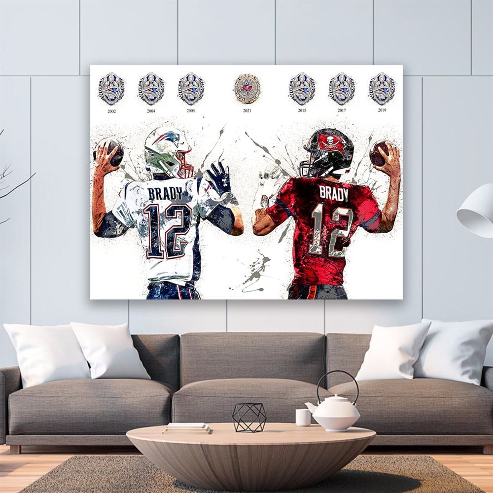 Tom Brady Poster New England Patriots Tampa Bay Buccaneers 2