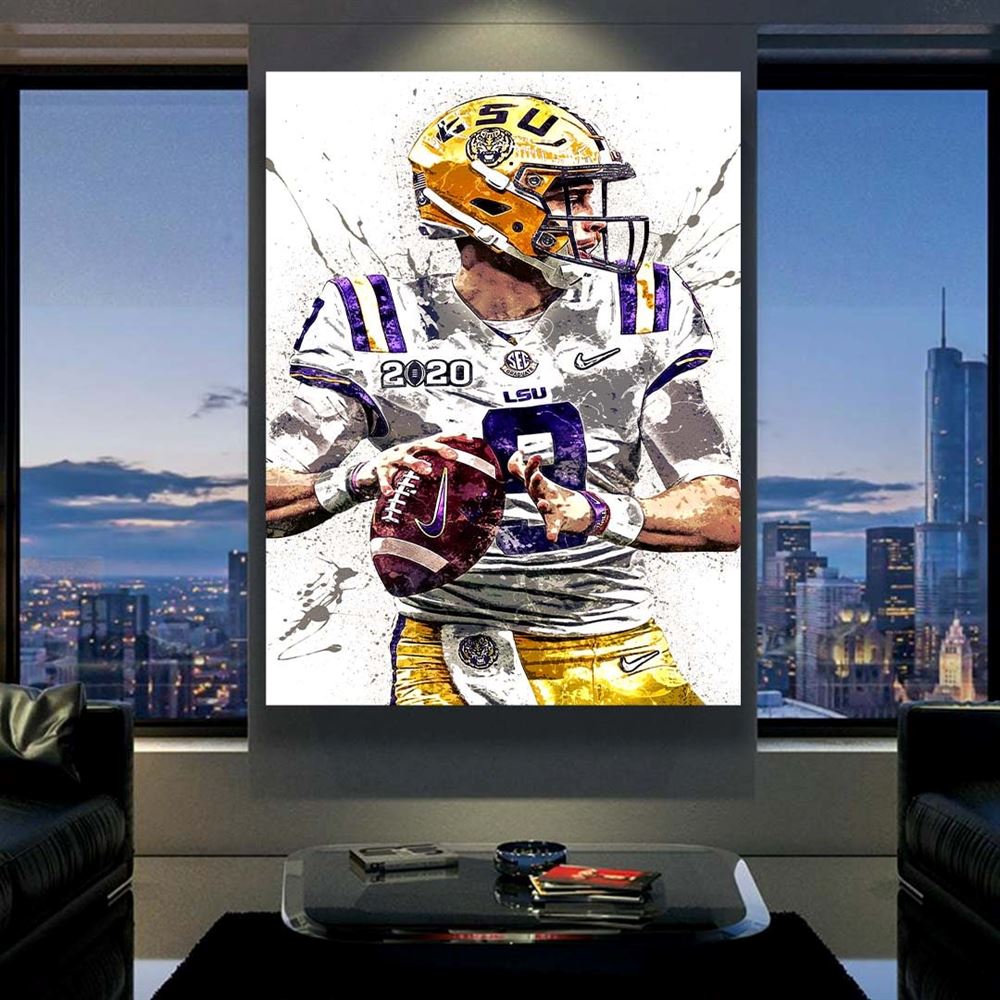 Joe Burrow Poster Lsu Gallery Canvas Wrap Man Cave Bar 2