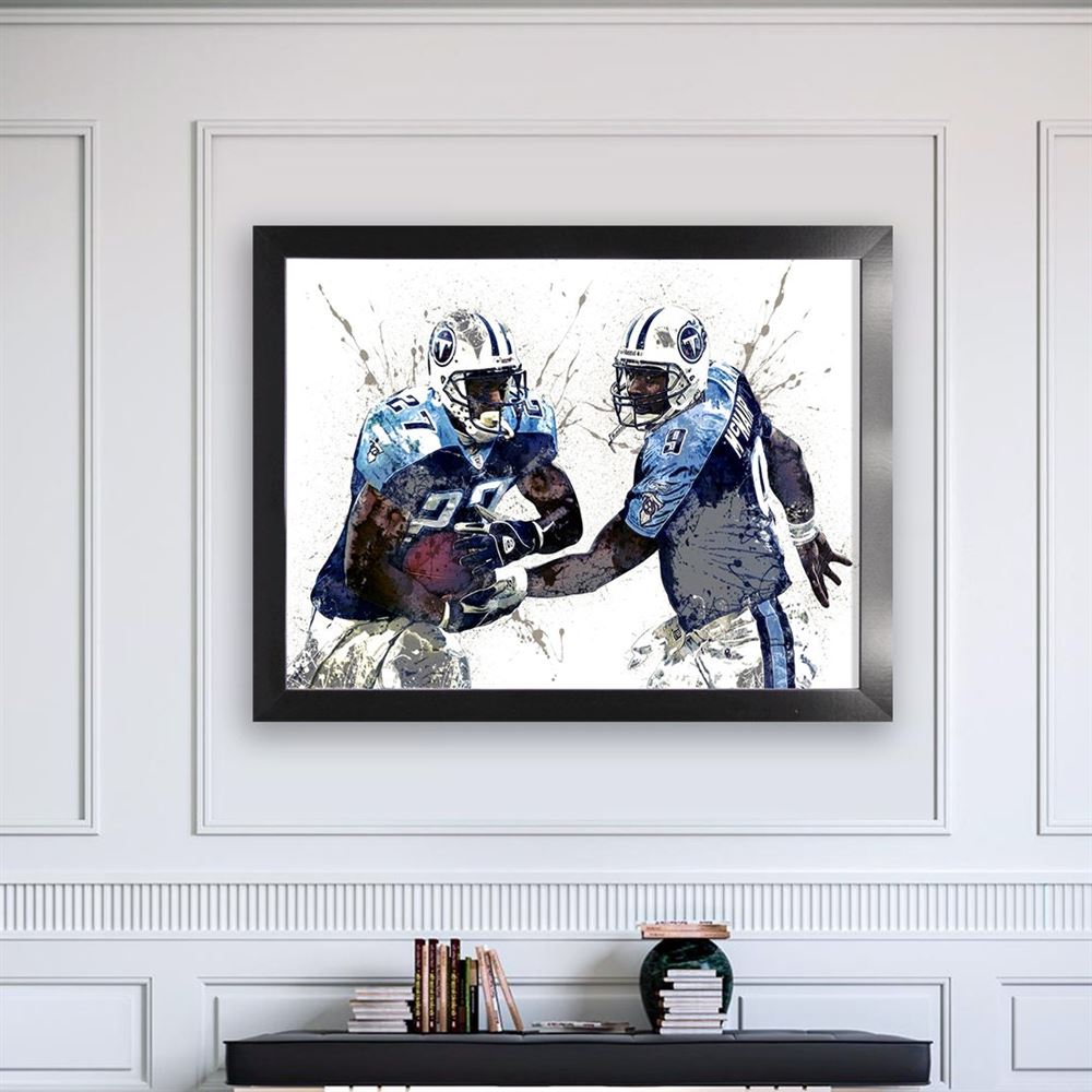 Steve Mcnair Eddie George Poster Tennessee Titans Canvas 2