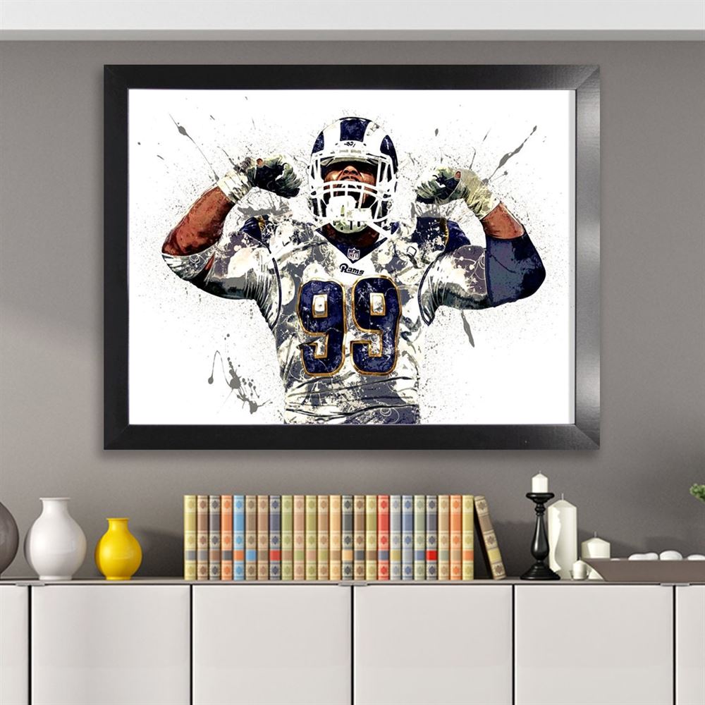 Aaron Donald Los Angeles Rams Poster Print Canvas Wrap 2