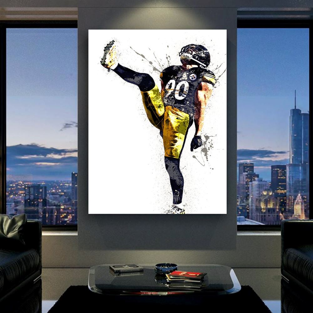 Tj Watt Pittsburgh Steelers Poster Print Canvas Wrap Man 2