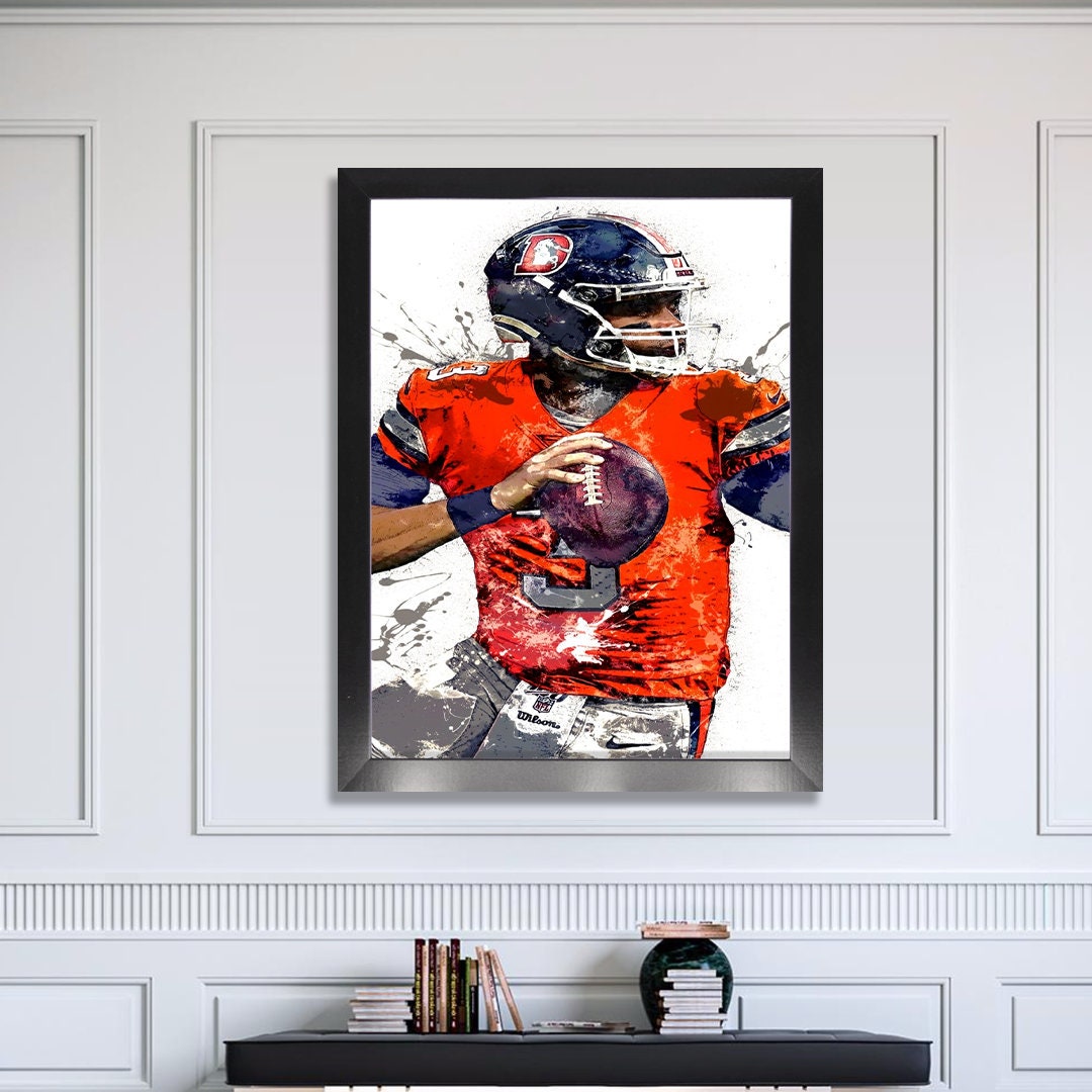 Russell Wilson Poster Denver Broncos Canvas Wrap Man Cave 2