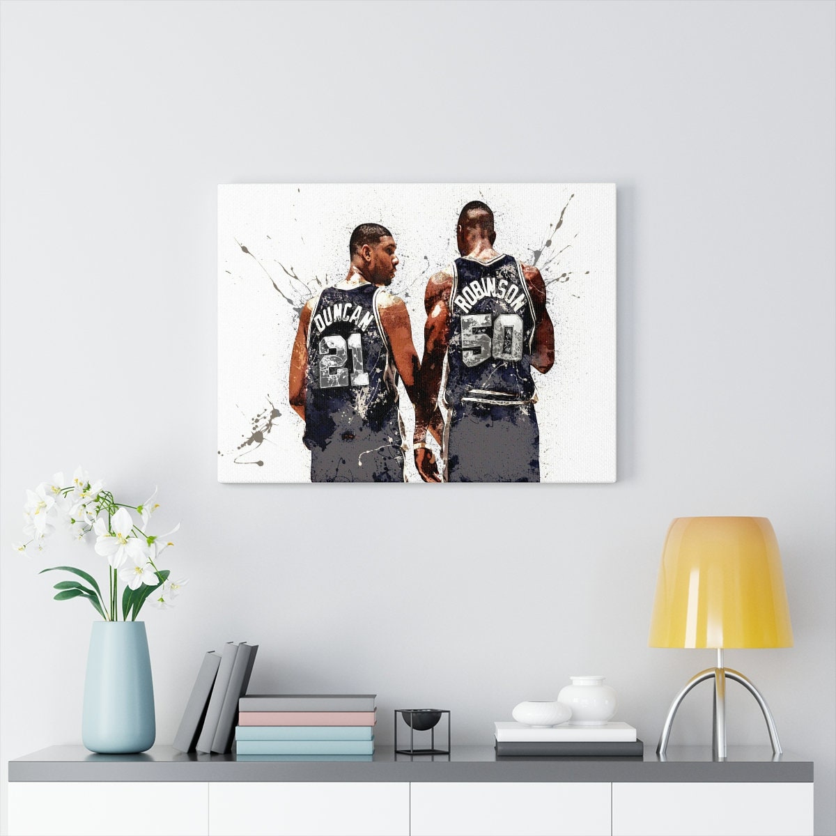 Tim Duncan David Robinson Poster San Antonio Spurs Canvas 2